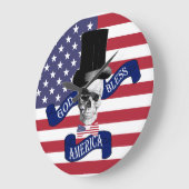 Grande Horloge Ronde Drapeau patriotique américain (Angle)