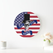 Grande Horloge Ronde Drapeau patriotique américain (Maison)