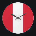 Grande Horloge Ronde Drapeau péruvien<br><div class="desc">Produits World Flag personnalisables - N'hésitez pas à ajouter votre propre texte.</div>