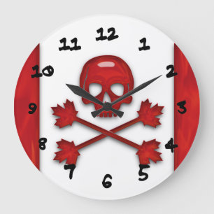 Grande Horloge Ronde Drapeau pirate canadien