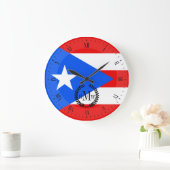 Grande Horloge Ronde Drapeau porto-ricain classique (Maison)