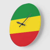 Grande Horloge Ronde Drapeau rastafarien Rasta Ethiopie (Angle)