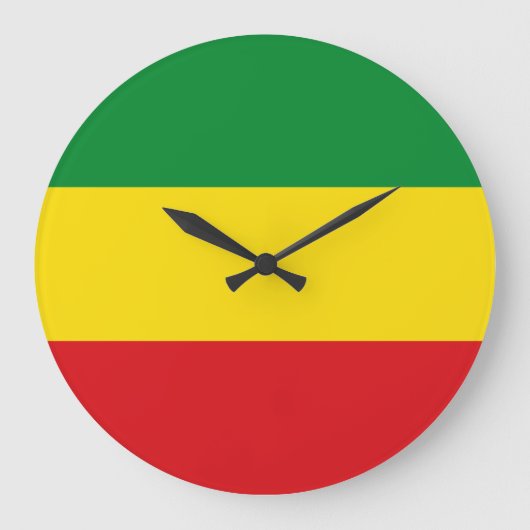 Grande Horloge Ronde Drapeau rastafarien Rasta Ethiopie (Recto)