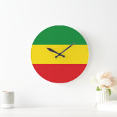 Grande Horloge Ronde Drapeau rastafarien Rasta Ethiopie (Maison)