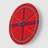 Grande Horloge Ronde Drapeau rouge vif du Union Jack britannique (Angle)