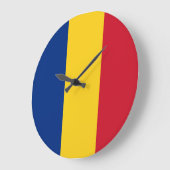 Grande Horloge Ronde Drapeau roumain (Angle)