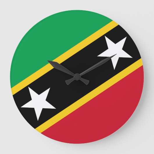 Grande Horloge Ronde Drapeau Saint-Kitts-et-Nevis (Recto)
