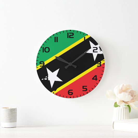 Grande Horloge Ronde Drapeau Saint-Kitts-Et-Nevis