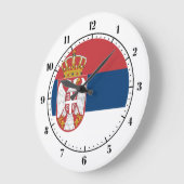 Grande Horloge Ronde Drapeau serbe (Angle)