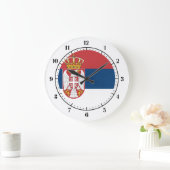 Grande Horloge Ronde Drapeau serbe (Maison)