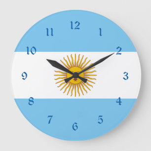Grande Horloge Ronde Drapeau totalement Argentine