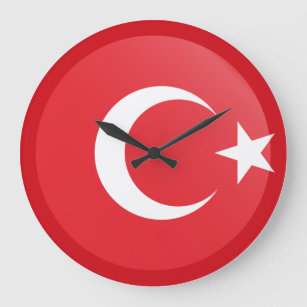 Grande Horloge Ronde Drapeau turc