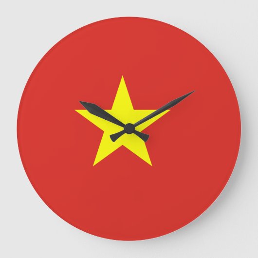 Grande Horloge Ronde Drapeau vietnamien (Recto)