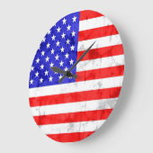 Grande Horloge Ronde Drapeau vintage (Angle)