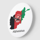 Grande Horloge Ronde Drapeaux et pays Afghanistan (Angle)