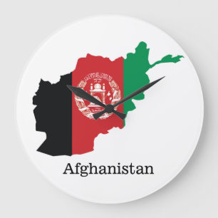 Grande Horloge Ronde Drapeaux et pays Afghanistan