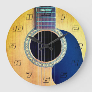Grande Horloge Ronde Dreadnough Guitare acoustique avec nombre