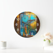 Grande Horloge Ronde Dreamcatcher dans la fenêtre Boho (Maison)