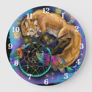 Grande Horloge Ronde Dreamcatcher Fox