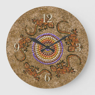 Grande Horloge Ronde Dreamtime & Animaux aborigènes australiens