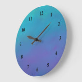 Grande Horloge Ronde Dreamy Blues Abstract Design (Angle)