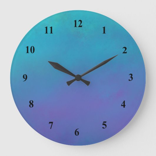 Grande Horloge Ronde Dreamy Blues Abstract Design (Recto)