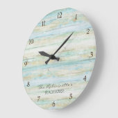 Grande Horloge Ronde Driftwood Ocean Beach House Plage Côtier (Angle)