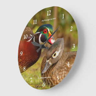 Grande Horloge Ronde Drôle Bois Canard Whispers Sweet Nothings