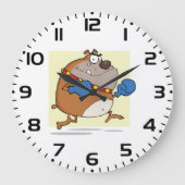 Grande Horloge Ronde Drôle Cartoon Bulldog Boxer Chien (Recto)