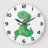 Grande Horloge Ronde Drôle Dinosaure Dinosaure Roaring T-Rex (Recto)