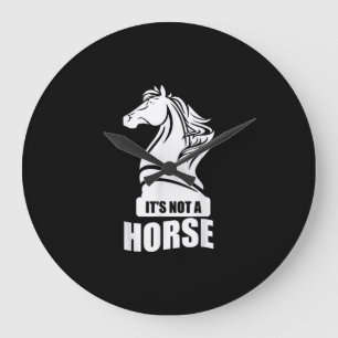 Grande Horloge Ronde Drôle Échecs Ce N'Est Pas Un Cheval Knight Piece J