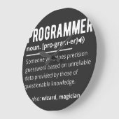 Grande Horloge Ronde Drôle Programmer Code Développeur Définition (Angle)