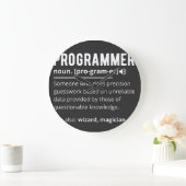 Grande Horloge Ronde Drôle Programmer Code Développeur Définition (Maison)