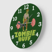 Grande Horloge Ronde Drôle Zombie Buff Poids Lifter (Angle)