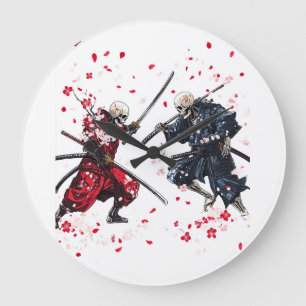 Grande Horloge Ronde Du duel de samouraï crâne
