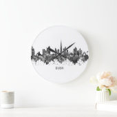 Grande Horloge Ronde Dubaï Skyline BW (Maison)
