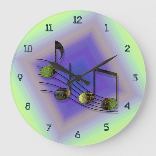 Grande Horloge Ronde Dubstep notes clock (Recto)