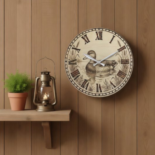 Grande Horloge Ronde Duck Pond Wall Clock