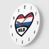 Grande Horloge Ronde Dutch Country Code NLD Flag Heart (Angle)