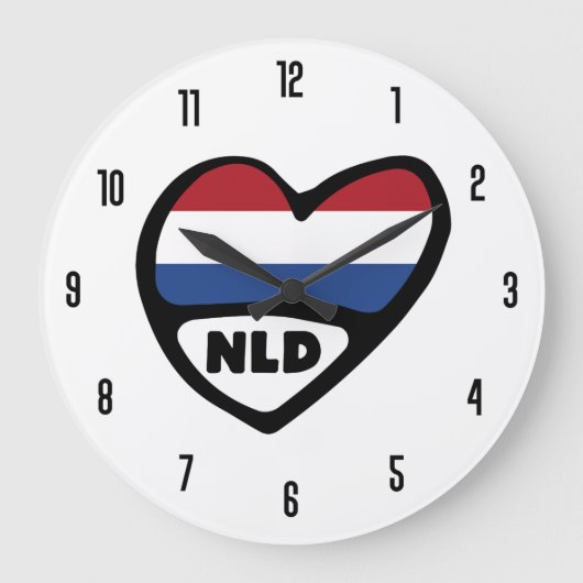 Grande Horloge Ronde Dutch Country Code NLD Flag Heart (Recto)