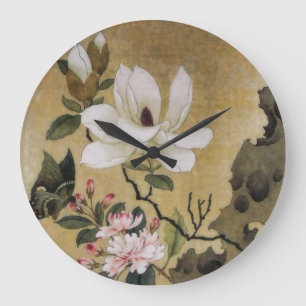 Grande Horloge Ronde Dynastie de Ming de fleur et de papillon de