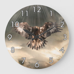 Grande Horloge Ronde Eagle d'or