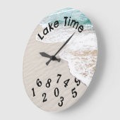 Grande Horloge Ronde Eau et plage de sable (Angle)