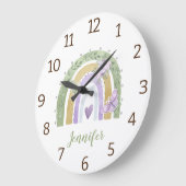 Grande Horloge Ronde Eau moderne élégant arc-en-ciel personnalisé (Angle)