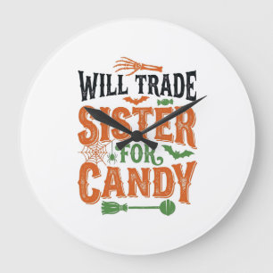 Grande Horloge Ronde Échangerai sœur contre bonbons Design de chemise H