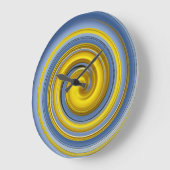 Grande Horloge Ronde Échantillon en spirale jaune-bleu (Angle)
