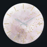 Grande Horloge Ronde éclaboussure d'aquarelle | conception fausse parti<br><div class="desc">les glitter is just simulated</div>