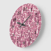 Grande Horloge Ronde Éclaircissement rose brillant parties scintillant (Angle)