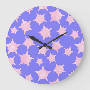 Grande Horloge Ronde Éclatement cosmique rose