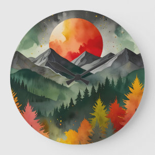 Grande Horloge Ronde Éclipse au-dessus de la nature